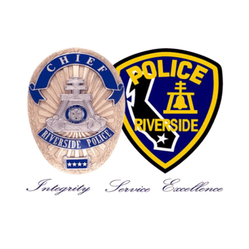 A picture of two police badges and the words 