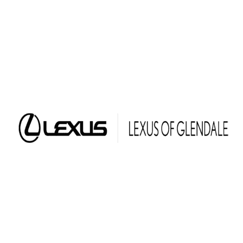 A lexus of glendale logo on top of a green background.