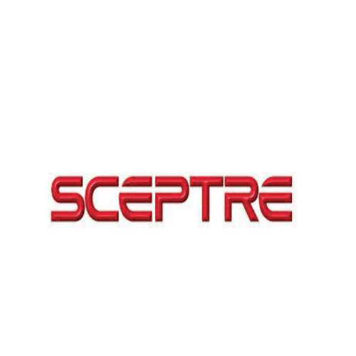 A green background with the word sceptre in red.